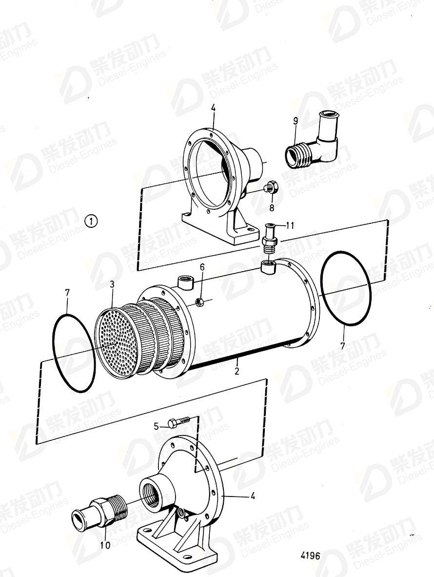 VOLVO Oil Cooler 842267 Drawing